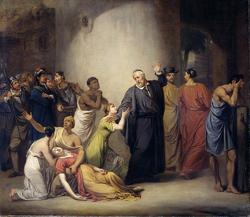 The self-sacrifice of Dutch missionary Antonius Hambroeck in Formosa, 1810, Jan Willem Pieneman