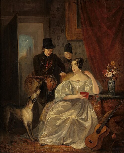 Interior with a Hunter coming Home, 1823, Jan Willem Pieneman