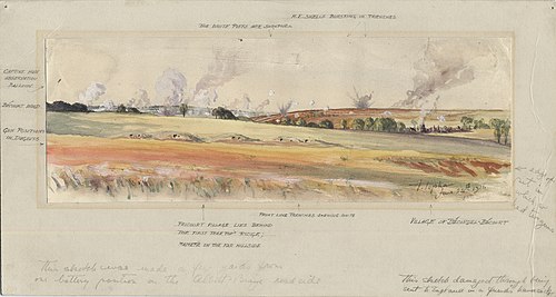 Opening of the Somme Bombardment, 1916, William Thurston Topham