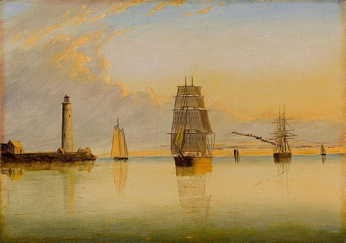 Morning off Boston Light, 1879, Clement Drew