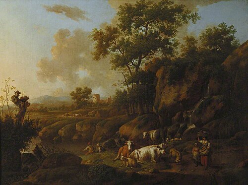 River Landscape with Figures and Animals, , Jan Wijnants
