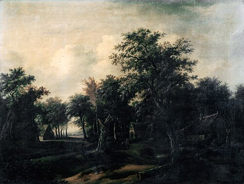 Forest Scene, Cottage and Figures, , Jan Wijnants