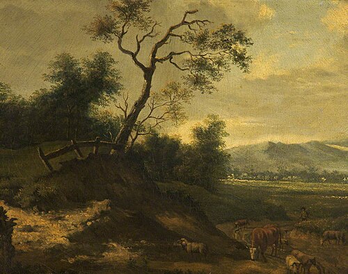 Landscape with Cattle on a Country Road, , Jan Wijnants