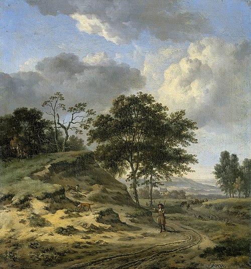 Paysage avec deux chasseurs, 1669, Jan Wijnants