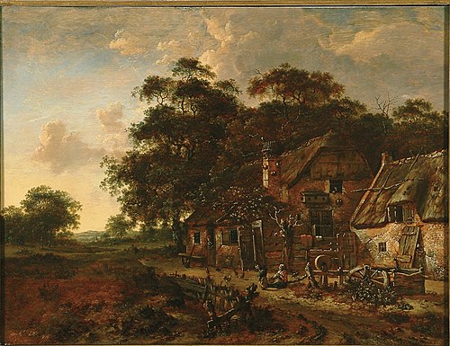 Evening landscape with a farm, 1655, Jan Wijnants