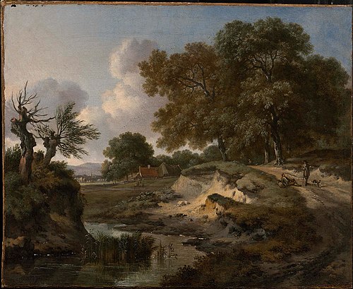 A Wooded Landscape with Travelers and a Dog on a Path, , Jan Wijnants