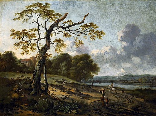 Paysage avec arbre desséché., 1700, Jan Wijnants