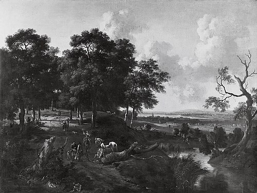 Landschaft mit Falkner, 1675, Jan Wijnants