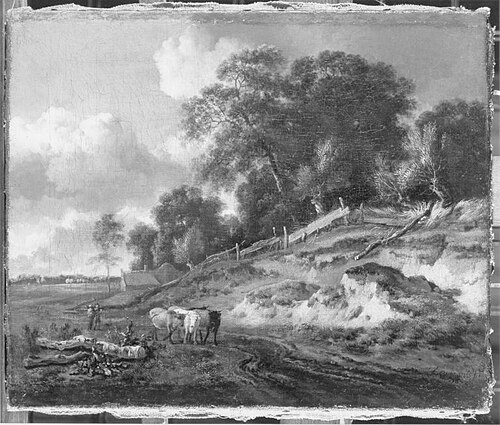 Landschaft mit Vieh und ländlichem Paar, 1672, Jan Wijnants