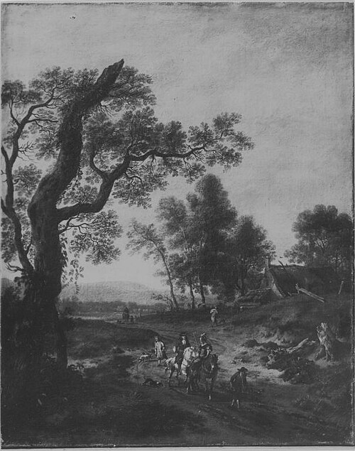 Landscape with Hunting Party, 1658, Jan Wijnants