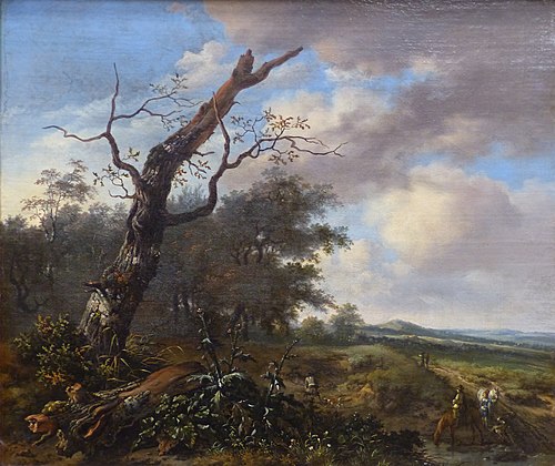 Paysage avec des chasseurs, 1660, Jan Wijnants