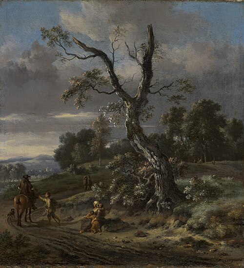 Hilly Landscape with a Beggar Family, 1665, Jan Wijnants