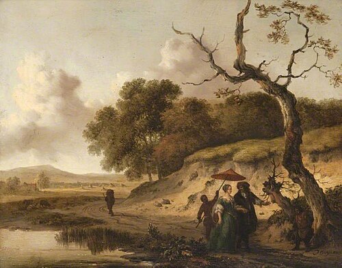 Landscape in Dunes with a Married Couple, 1670, Jan Wijnants