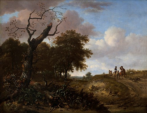 Hunting party in the dunes, 1670, Jan Wijnants