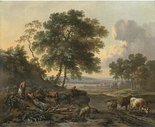 Landscape with cattle at a wading place, 1670, Jan Wijnants