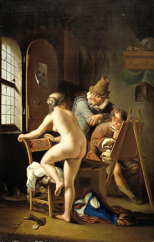 Le peintre et son modèle, 1690, Arnold Houbraken