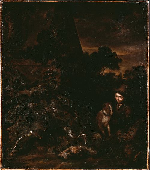 Landscape with Sportsman, 1670, Arnold Houbraken