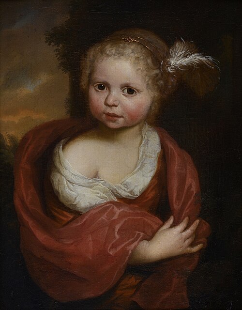 Portrait of a little girl, 1689, Arnold Houbraken