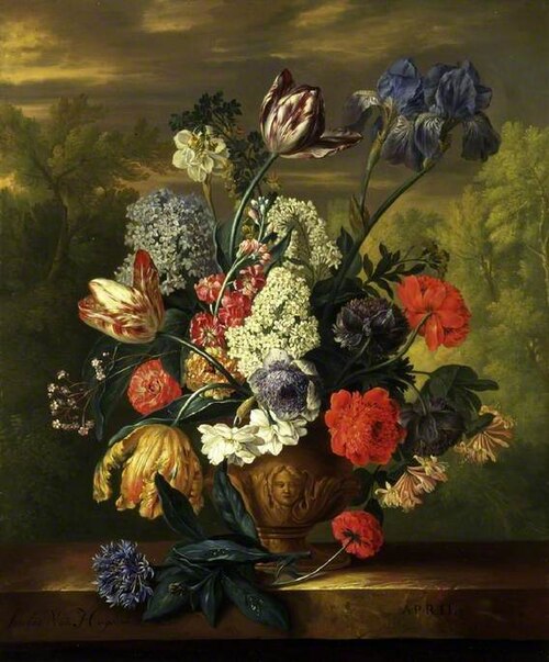 Twelve Months of Flowers: April, 1732, Jacob van Huysum