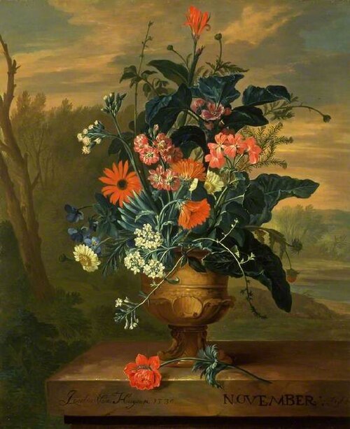 Twelve Months of Flowers: November, 1734, Jacob van Huysum
