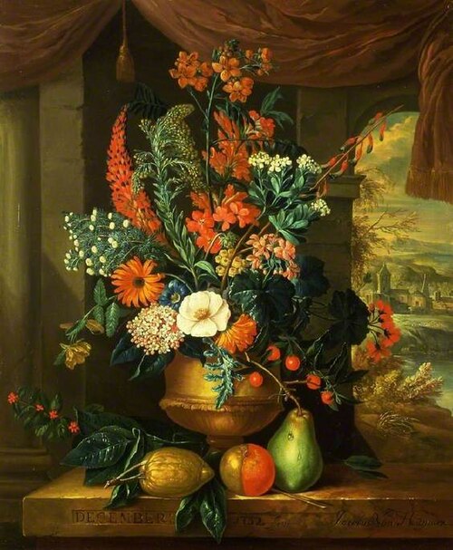 Twelve Months of Flowers: December, 1732, Jacob van Huysum