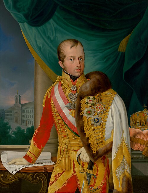 Cisár Ferdinand ako zakladateľ kostola sv. Ladislava v Bratislave, 1846, Sebastian Majsch