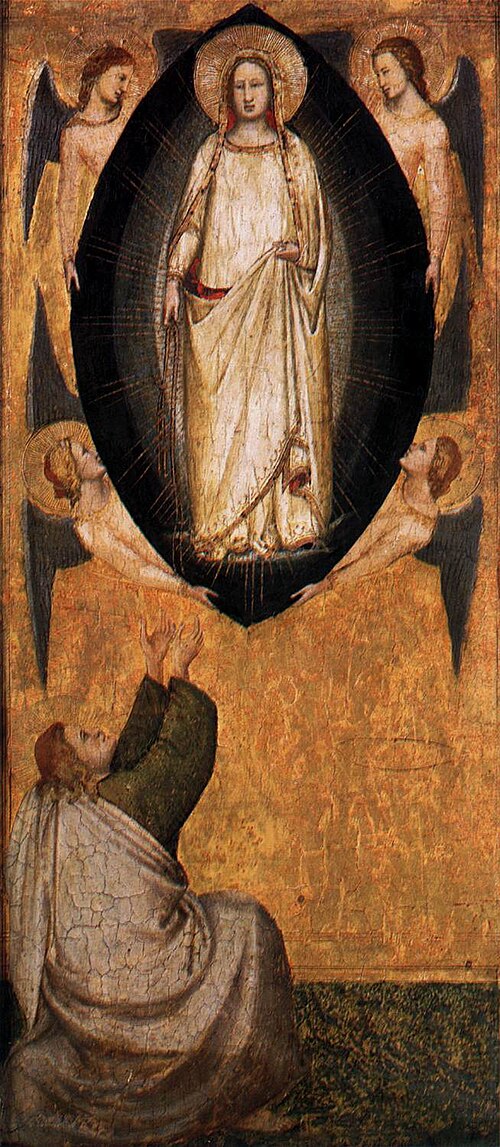 Die Gürtelspende Mariae an den Apostel Thomas, 1337, Maso di Banco