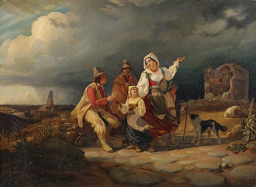 Eine Hirtenfamilie. Gewitter in der römischen Campagna, 1835, Johann Conrad Zeller