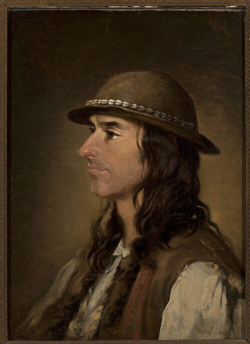 Bust of Michał Walczak-Gąsienica, Highlander, 1865, Andrzej Grabowski