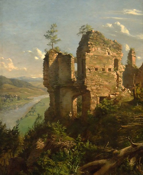 Ruins of Sobieniu Castle, 1859, Andrzej Grabowski
