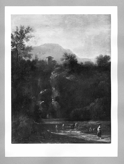 landscape: a pond in the mountains, 1658, Frederik de Moucheron