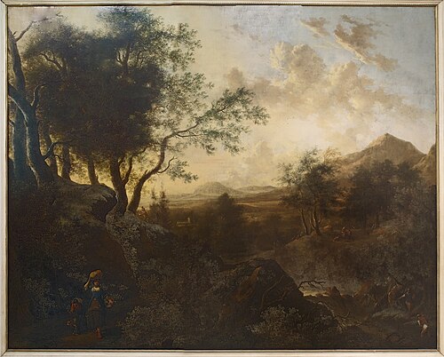 Italiaans landschap., 1670, Frederik de Moucheron