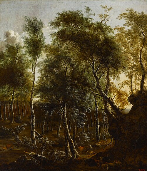 Un paysage boisé., 1660, Frederik de Moucheron