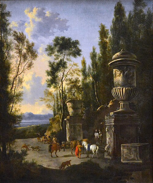 Le Départ pour la chasse, 1675, Frederik de Moucheron
