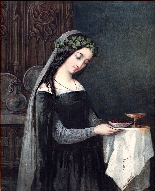 Laure de Sade tenant un plateau, 1838, Adèle-Anaïs Toudouze