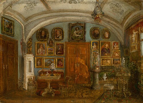 Interiér vlastného ateliéru, 1869, Anna Zmeškalová