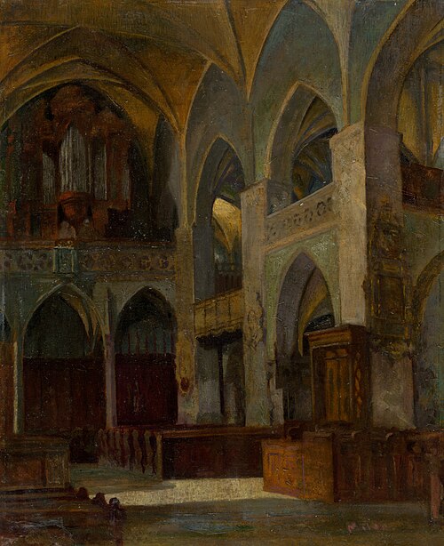 Vnútro kostola sv. Jakuba v Levoči, 1915, Florian Milan