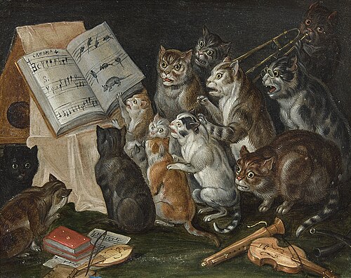 Concert of cats, 1650, Jan van Kessel
