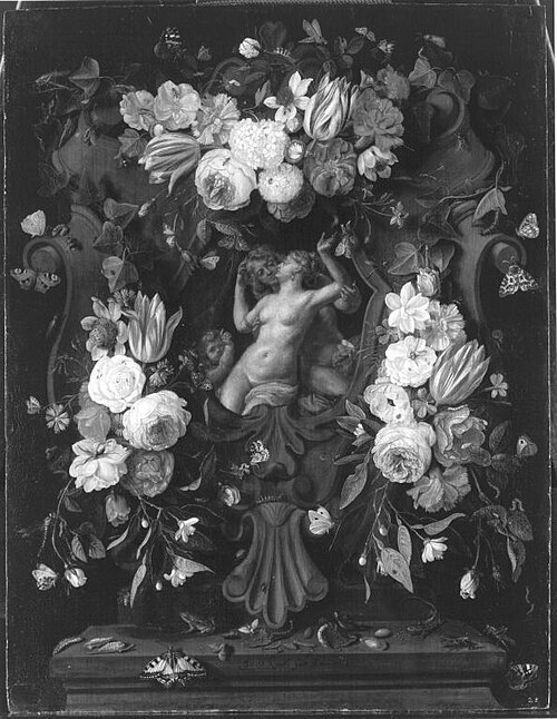 Blumenstück mit Venus, Adonis und Amor, 1653, Jan van Kessel