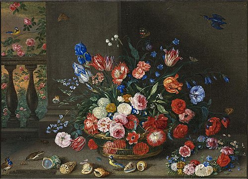 Basket of flowers, 1650, Jan van Kessel