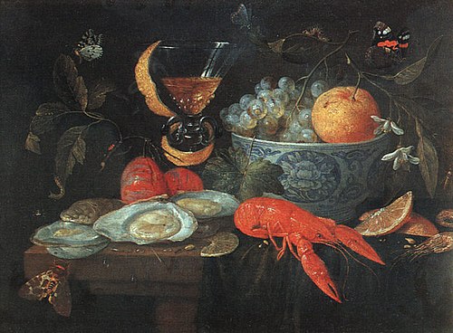Still-Life with Fruit and Shellfish, 1653, Jan van Kessel