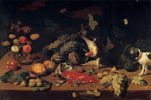 Still-Life with a Monkey Stealing Fruit, 1660, Jan van Kessel