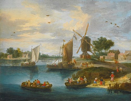 A River Landscape with a Windmill, 1679, Jan van Kessel