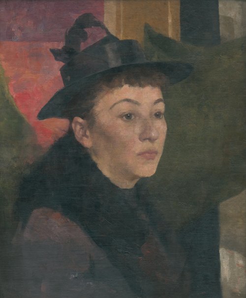 Podobizňa ženy s čiernym klobúkom, 1894, Ákos Aranyossy