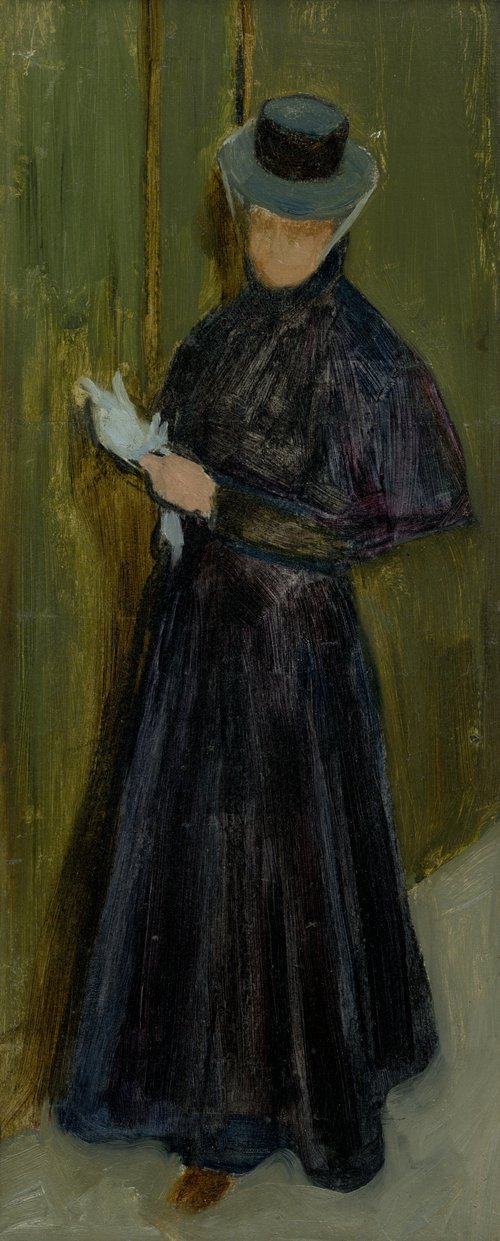 Dáma v dlhých čiernych šatách, 1894, Ákos Aranyossy