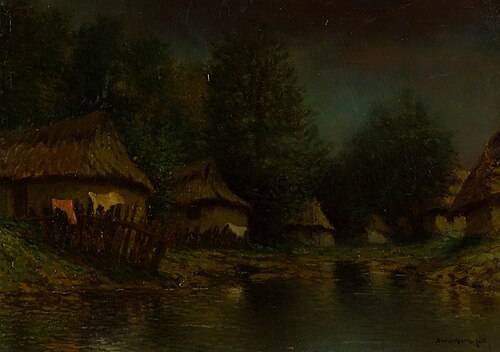 Chalupy pri potoku, 1917, Eugen Szepesi-Kuszka