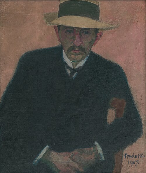 Portrét sediaceho muža, 1907, Július Andorko