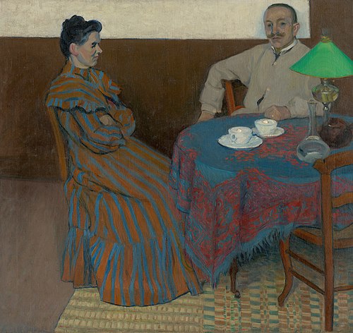 Manželia pri stole, 1900, Július Andorko