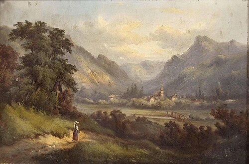Dorf in den Alpen, , Eduard Boehm