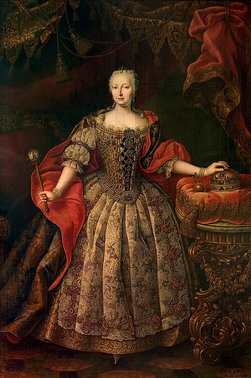 Mária Terézia ako uhorská kráľovná, 1742, Daniel Schmidely